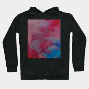 abstract watercolor stain red blue pink sky ocean Hoodie